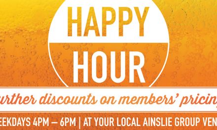 Happy Hour Every Weekday at Ainslie Football Club